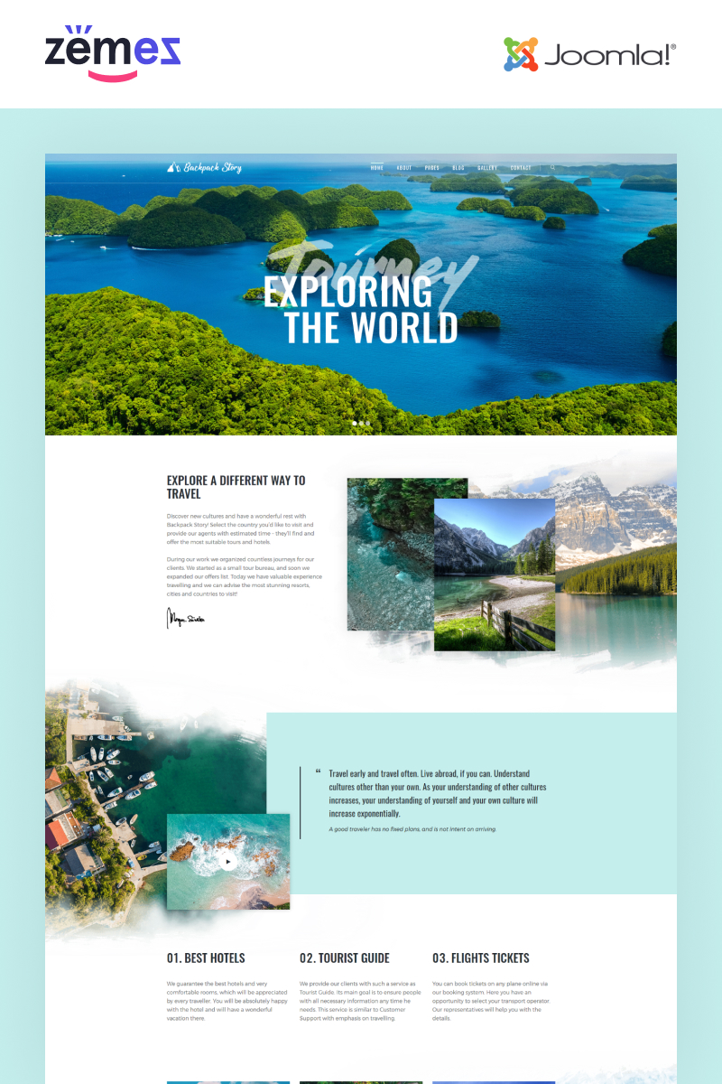 Backpack Story - Travel Agency Multipage Modern Joomla Template