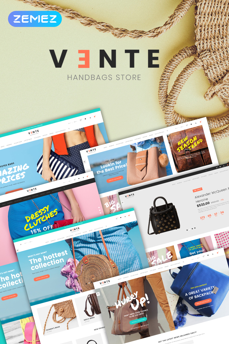 Vente - Handbag Store Clean Bootstrap Ecommerce PrestaShop Theme