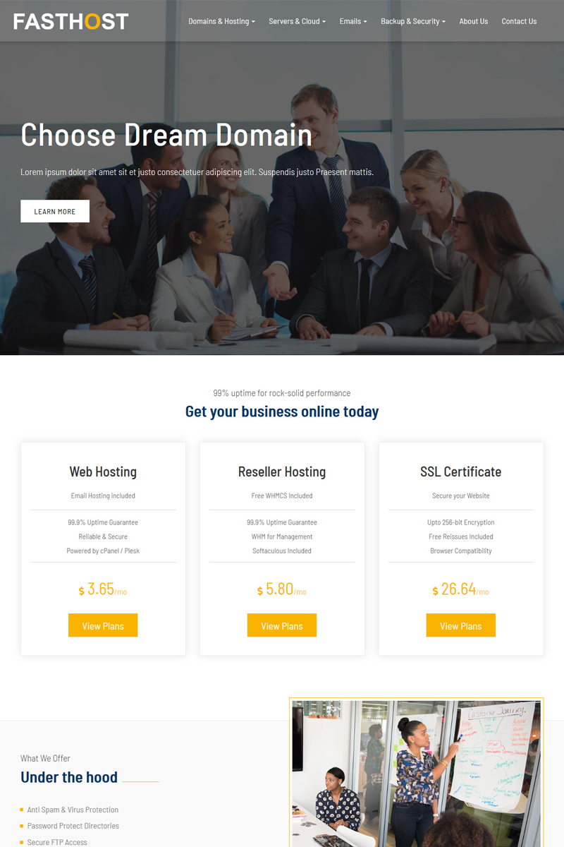 Fasthost - Web and Domain Hosting Website Template