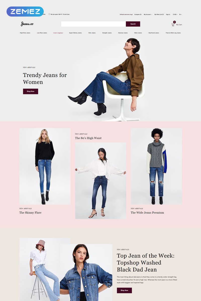 Jeans.co - Jeans Multipage Elegant OpenCart Template