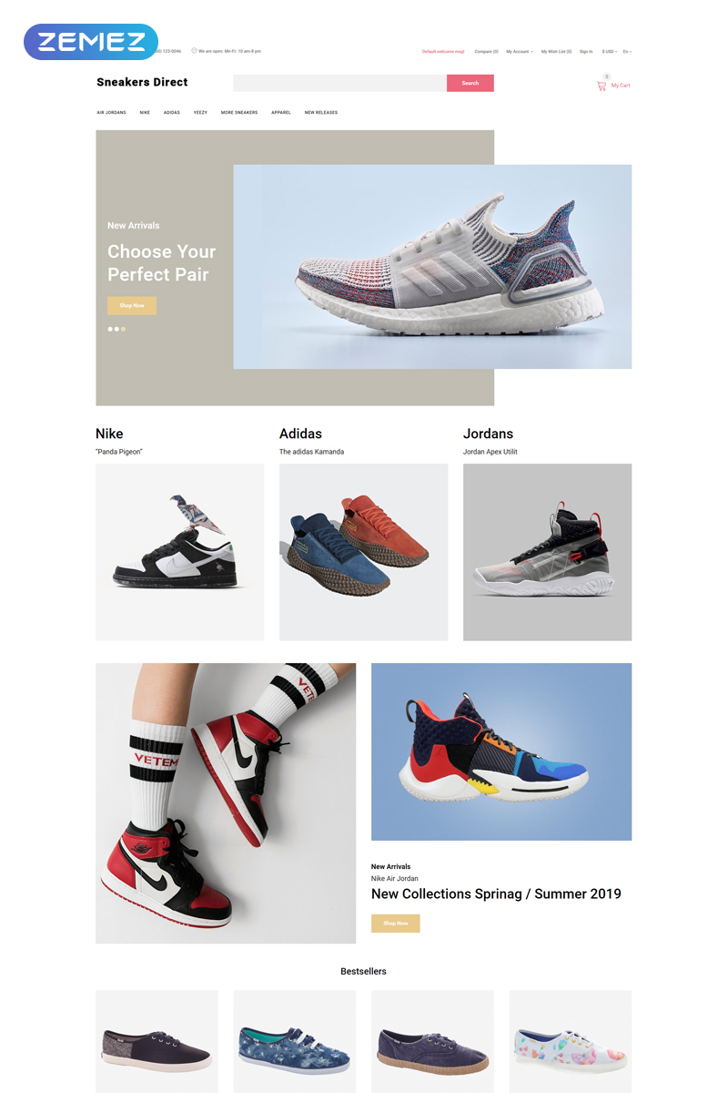 Sneakers Direct - Fashion Store Clean OpenCart Template