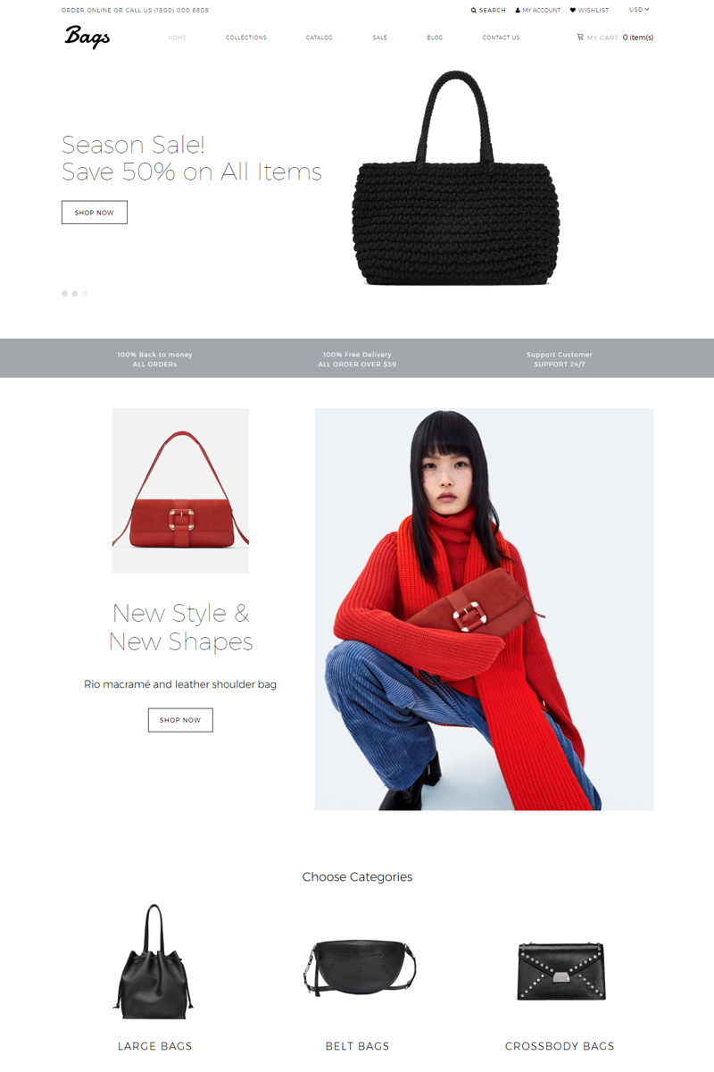 Bags - Fashion Store Clean Shopify Theme
