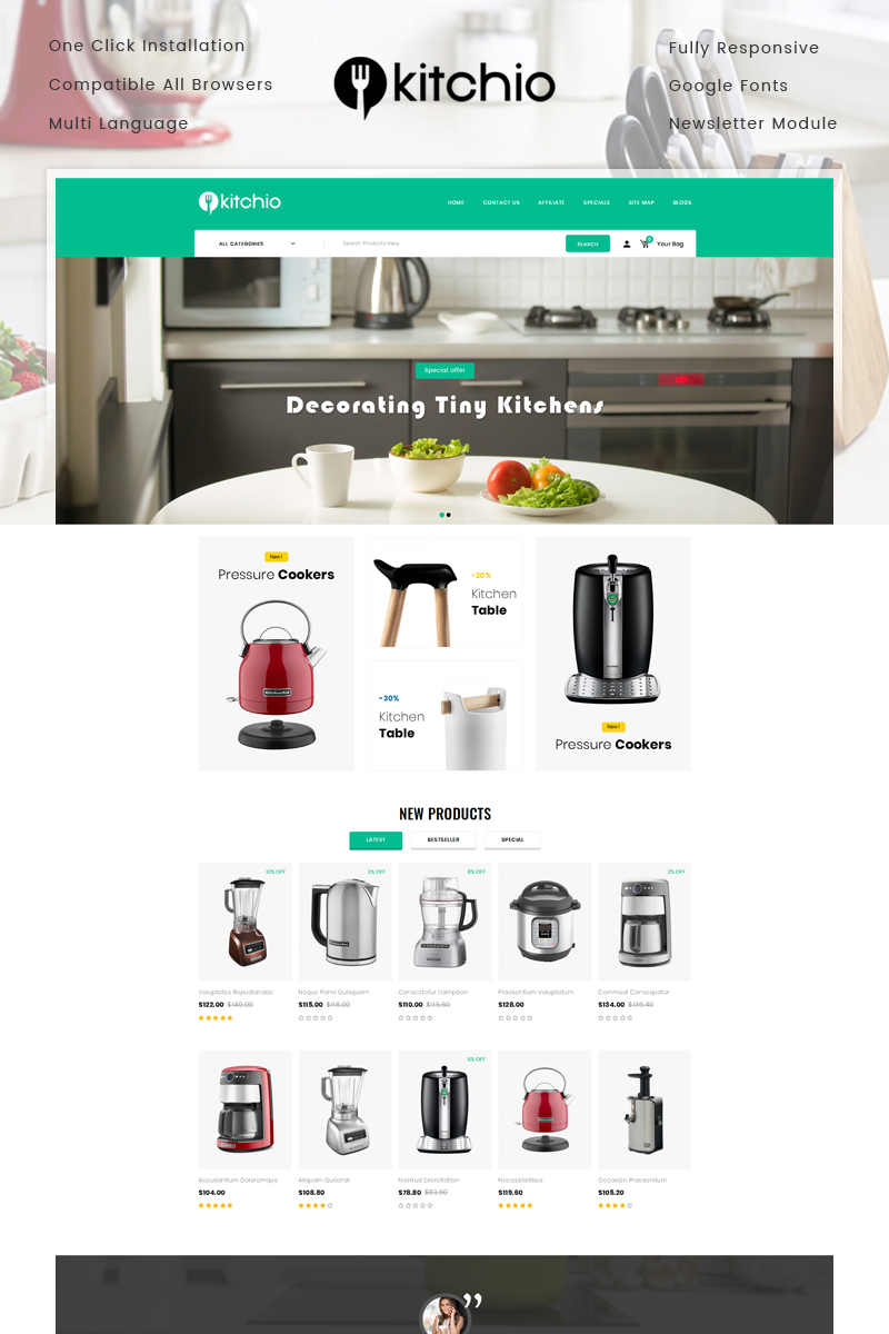 Kitchio - Kitchen Accessories Store OpenCart Template