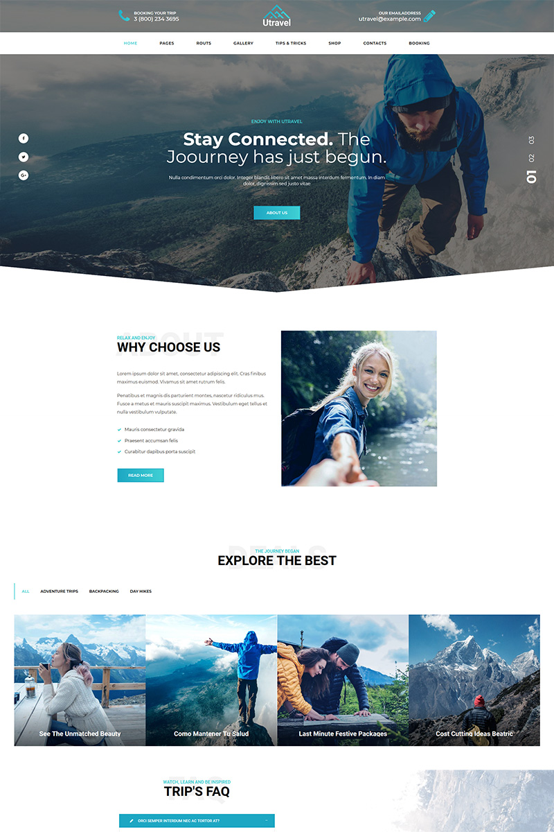 Utravel - Hiking And Outdoors Travel WordPress Theme