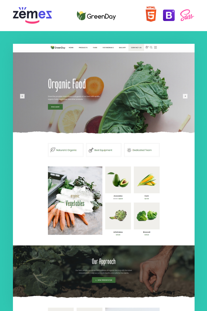 GreenDay - Organic Farm Landing Page Template