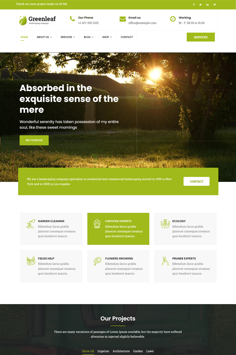 Greenleaf - Gardening, Lawn & Landscaping Joomla 5 Template