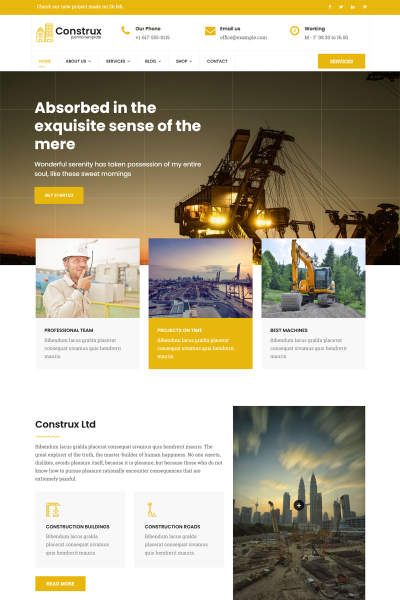 Construx - Construction & Building Business with Page Builder Joomla Template