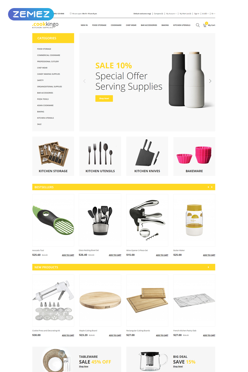 CookKingo - Kitchen Supplies Clean OpenCart Template