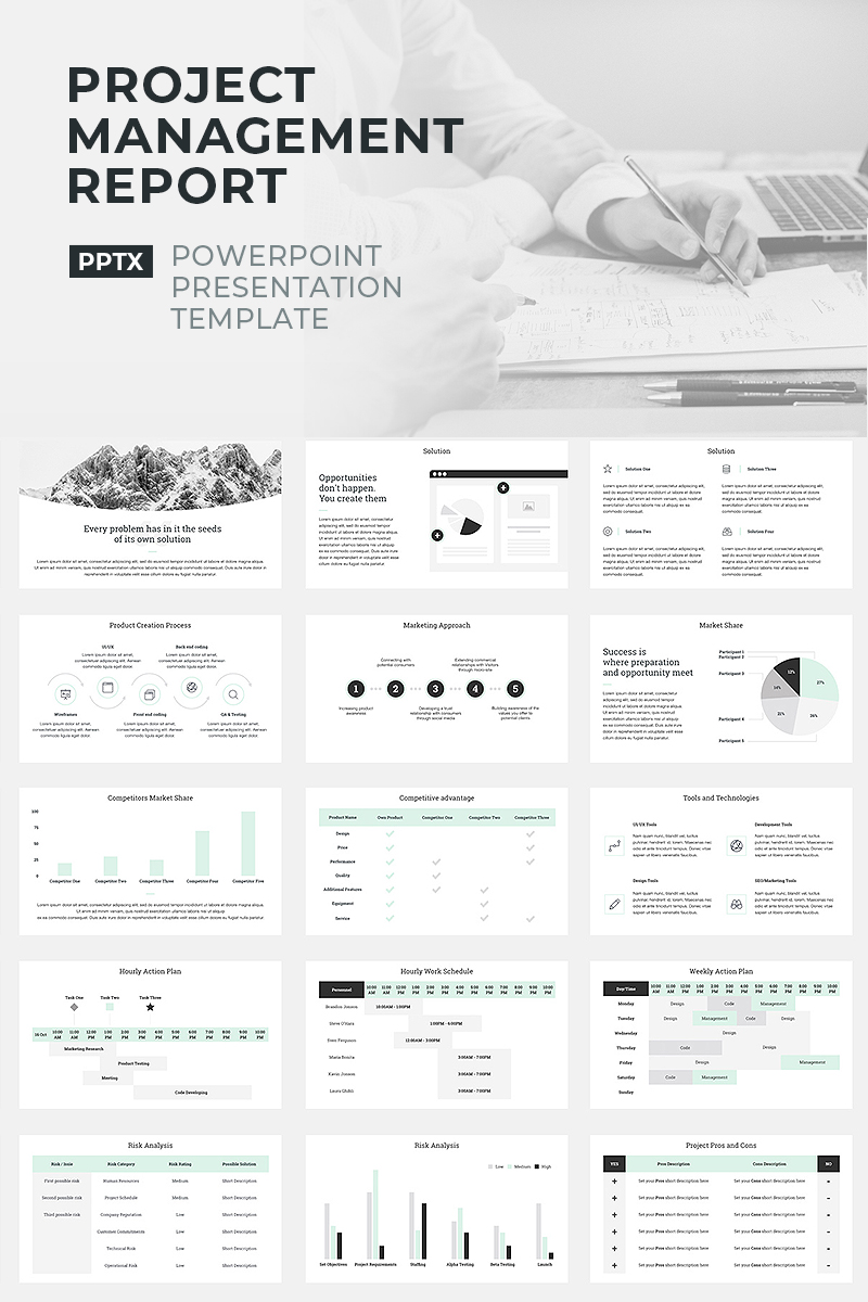 Project Management Report PowerPoint template