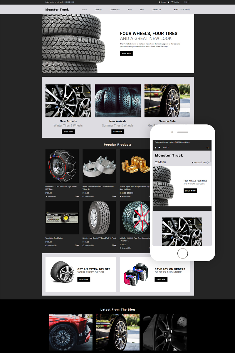 Monster Truck - Auto Parts Clean Shopify Theme
