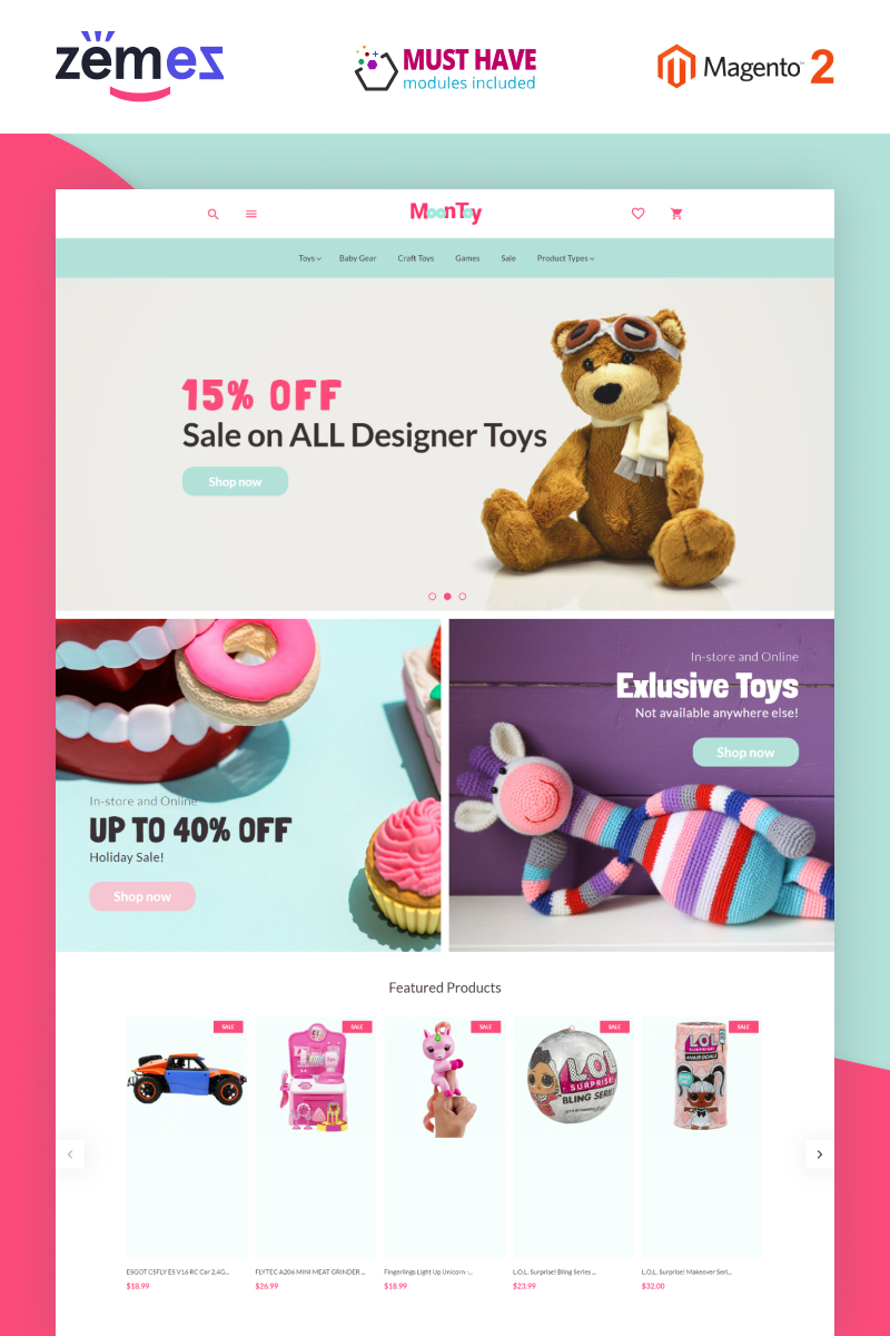 MoonToy - Toys Store Template Magento Theme