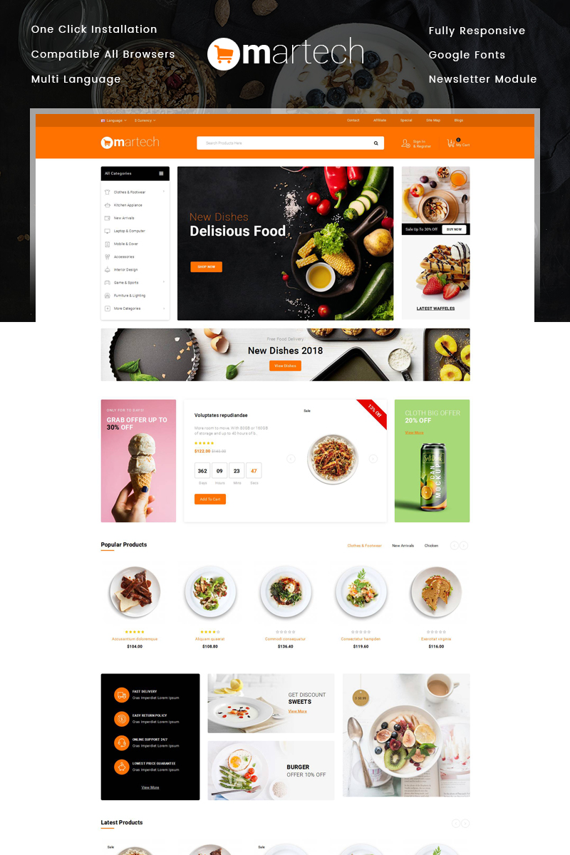 Martech Food Store OpenCart Responsive Template