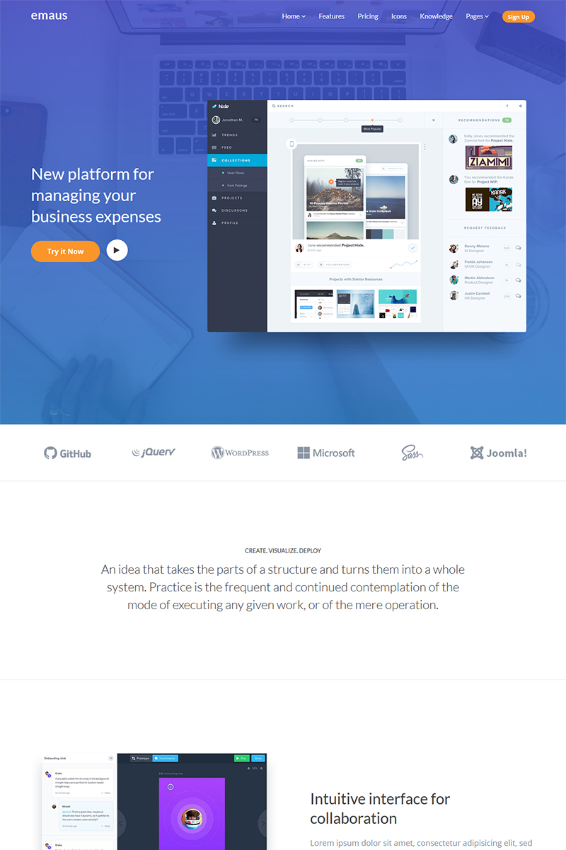 Emaus | SaaS, WebApp, Ebook Joomla Template