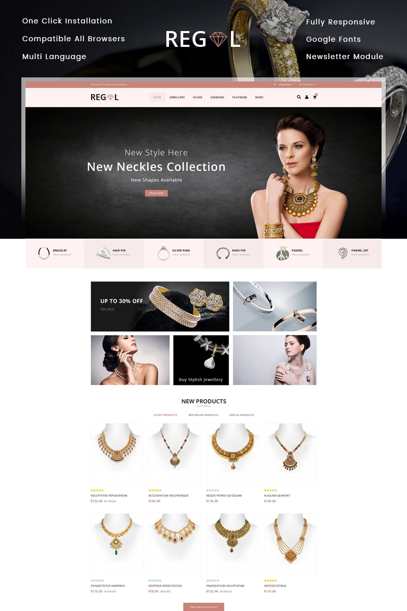 Regal Jewelry Store OpenCart Responsive Template