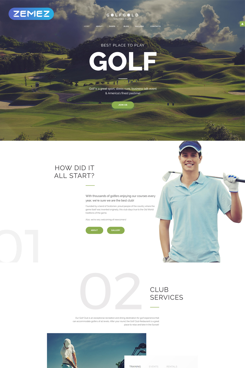 GolfGold - Golf Creative Joomla Template