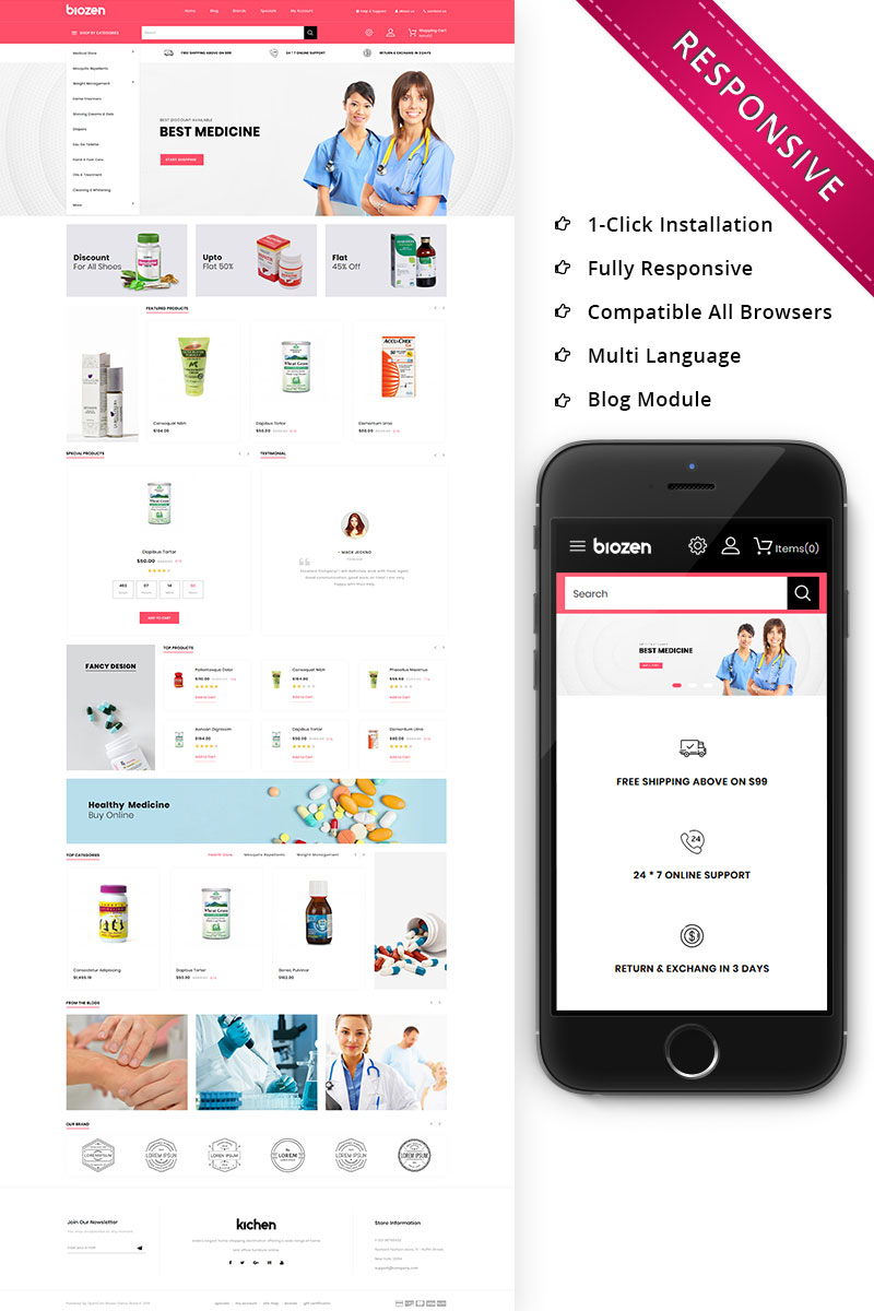 BioZen - The Medical Store Responsive OpenCart Template