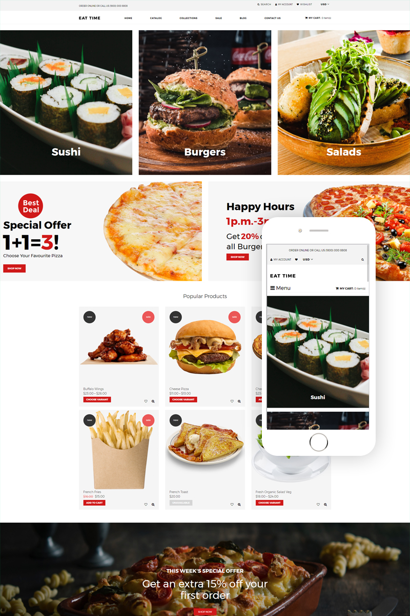 Eat time - Food Store Clean Shopify Theme