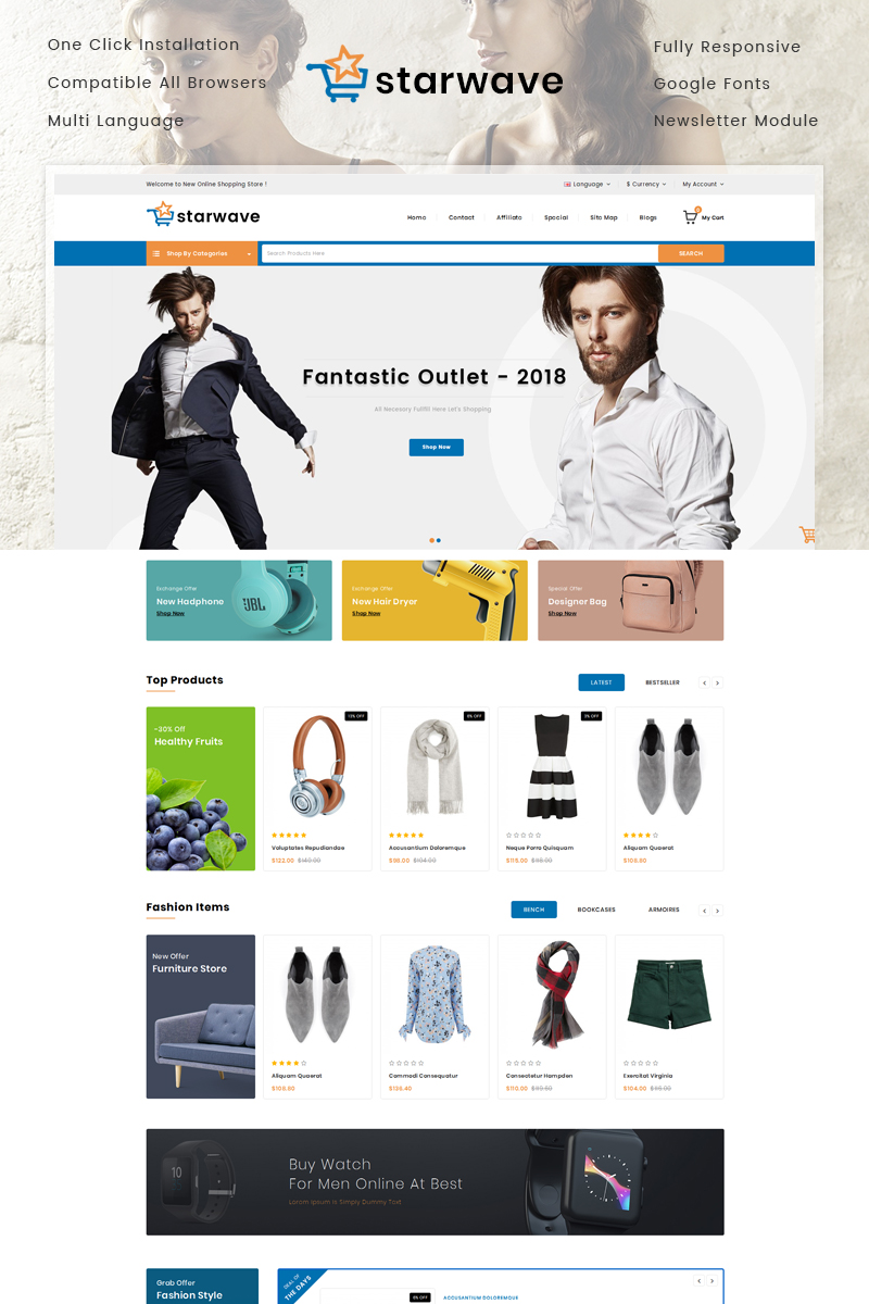 Starwave - Multipurpose Store OpenCart Responsive Template