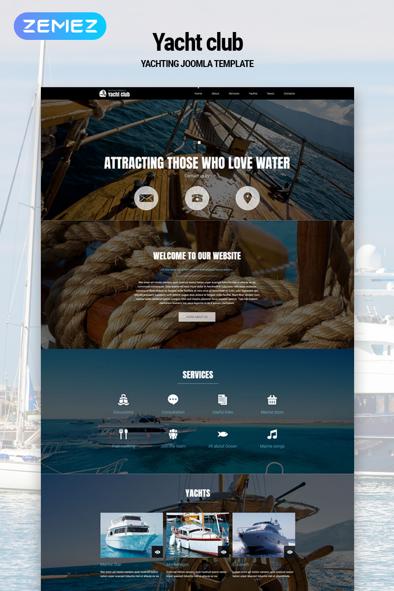 Yacht club - Yachting Multipage Modern Joomla Template