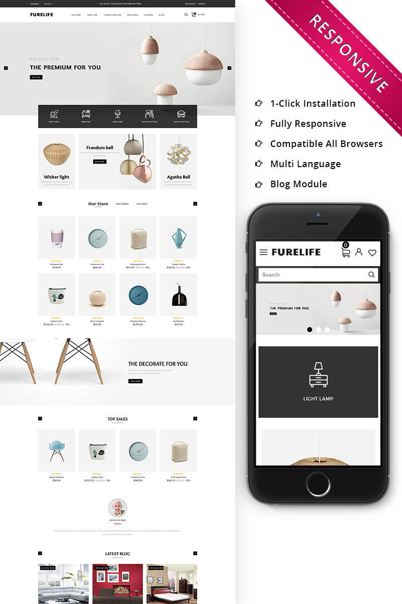 Furelife - The Furniture Shop Responsive OpenCart Template