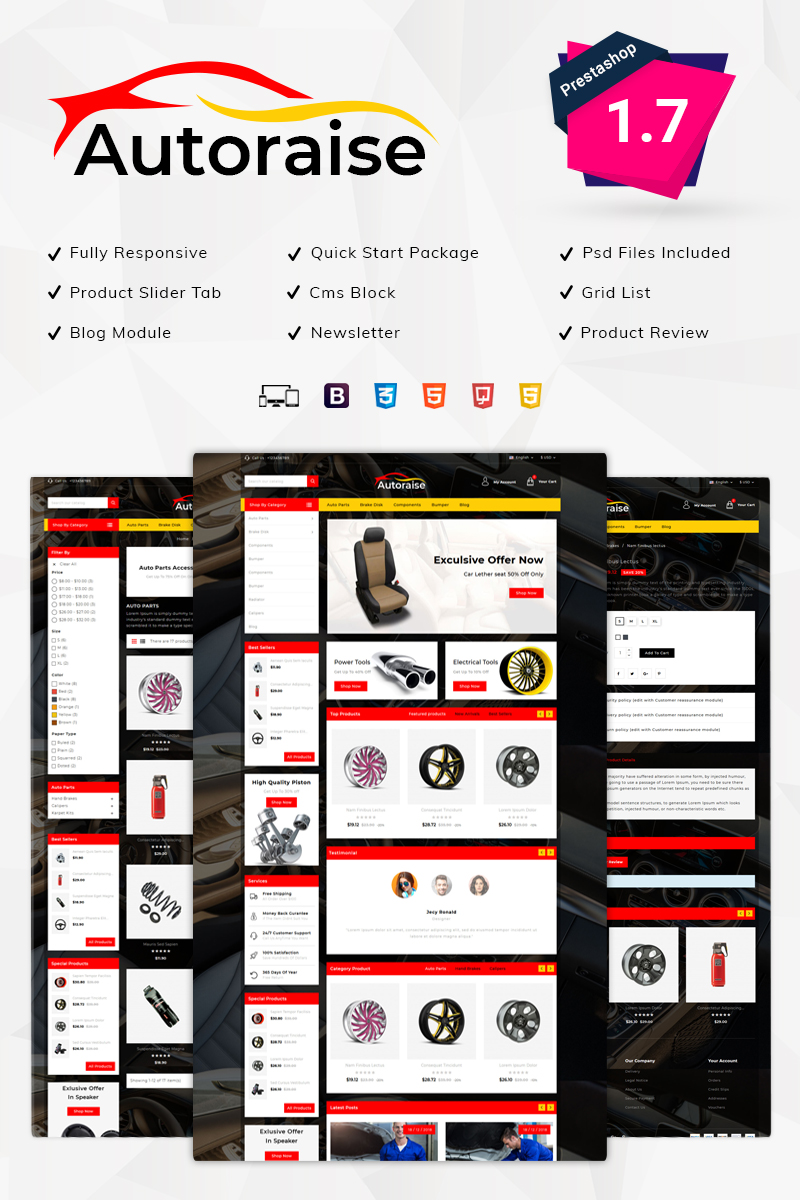 Autoraise - Auto Store PrestaShop Theme