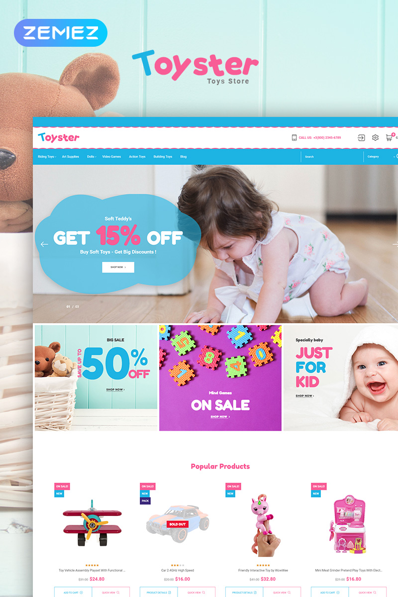 Toyster - Toy Store Clean Bootstrap Ecommerce PrestaShop Theme