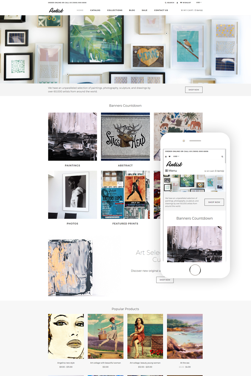 Artist - Art Gallery eCommerce Shopify Theme