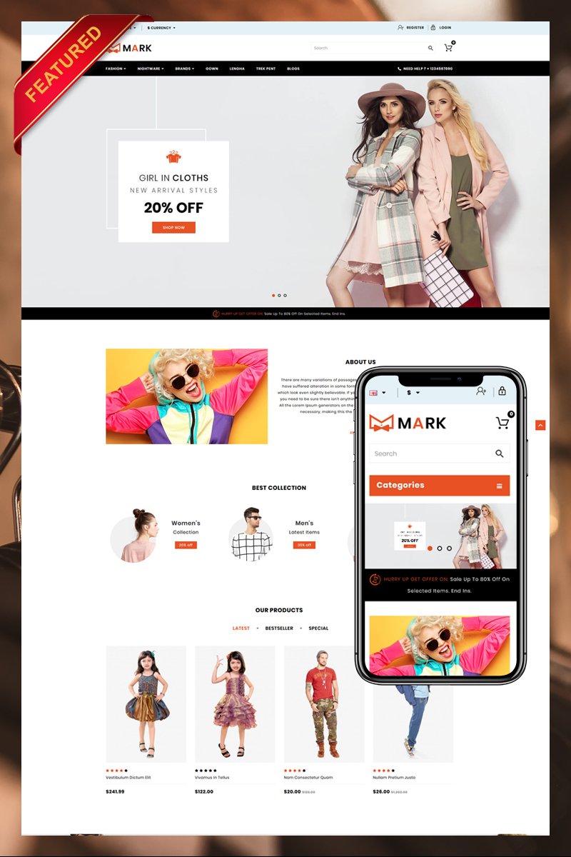 Mark Fashion and Shoes Store OpenCart Template