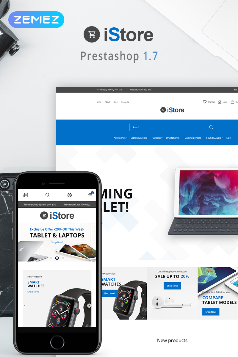 iStore - Electronics Shop Clean Bootstrap Ecommerce PrestaShop Theme