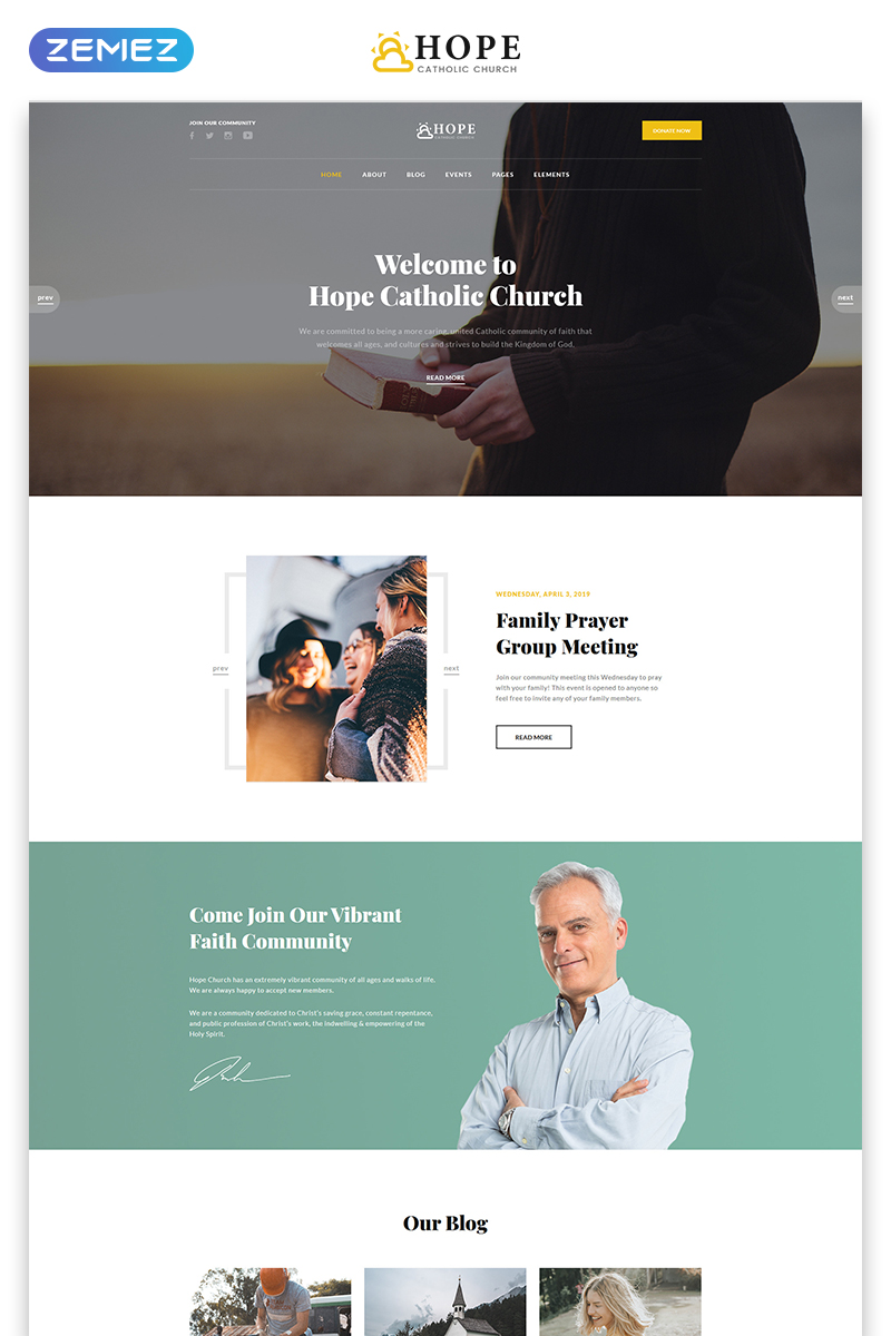 Hope - Catholic Church Multipage Modern HTML Website Template