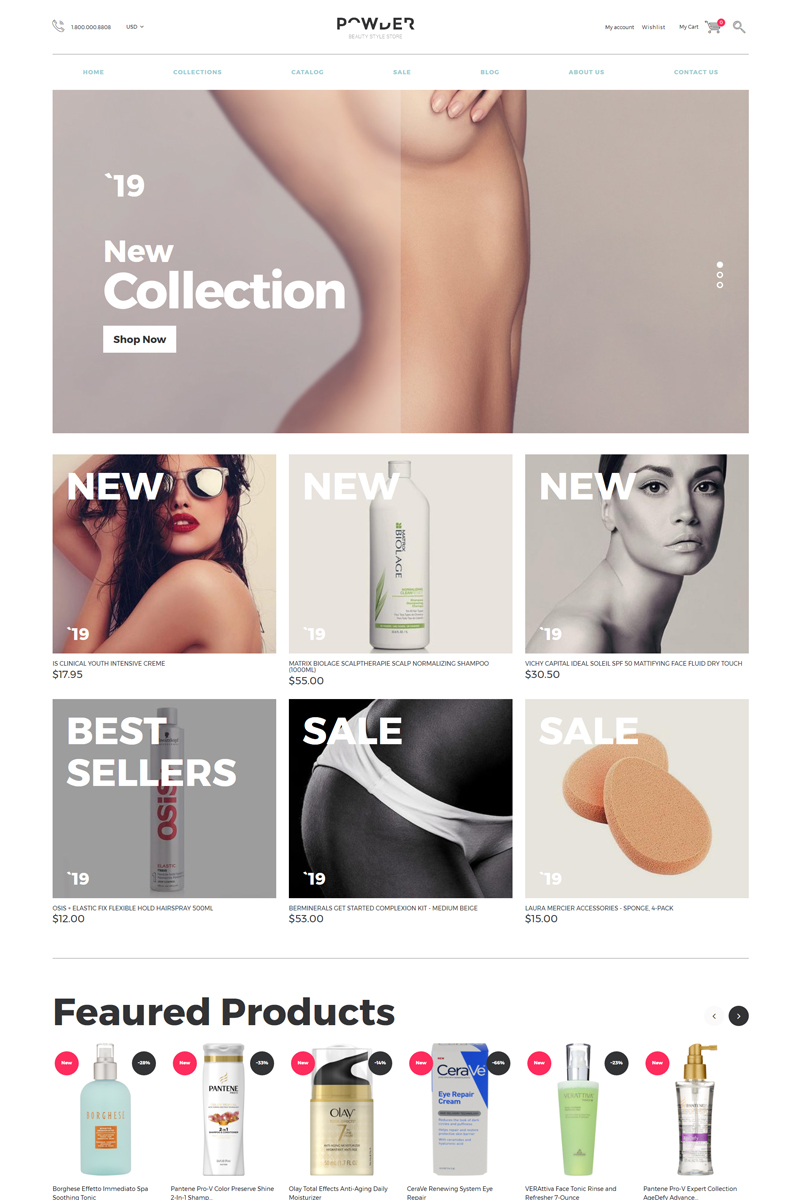 POWDER - Cosmetics Store Multipage Stylish Shopify Theme