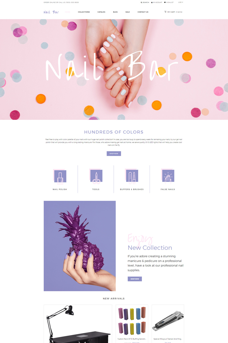 Nail Bar - Cosmetics Store eCommerce Creative Shopify Theme