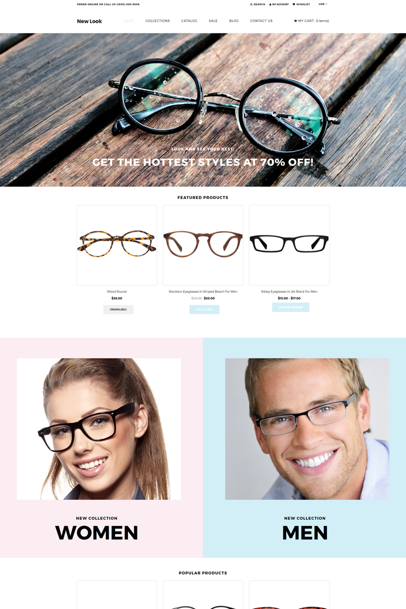 New Look - Eye Glasses Clean Shopify Theme