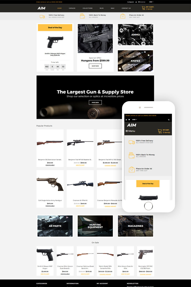 AIM - Weapon Store Modern Shopify Theme