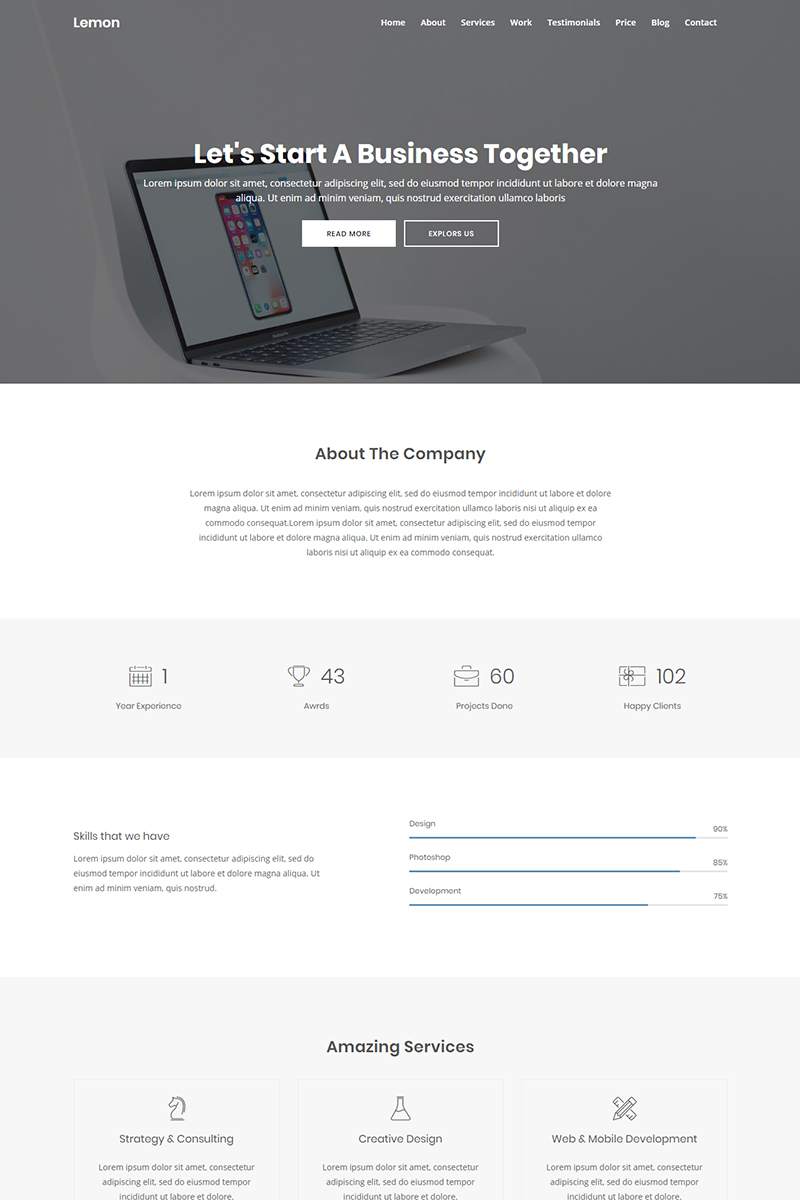 Lemon - Business Landing Page Template