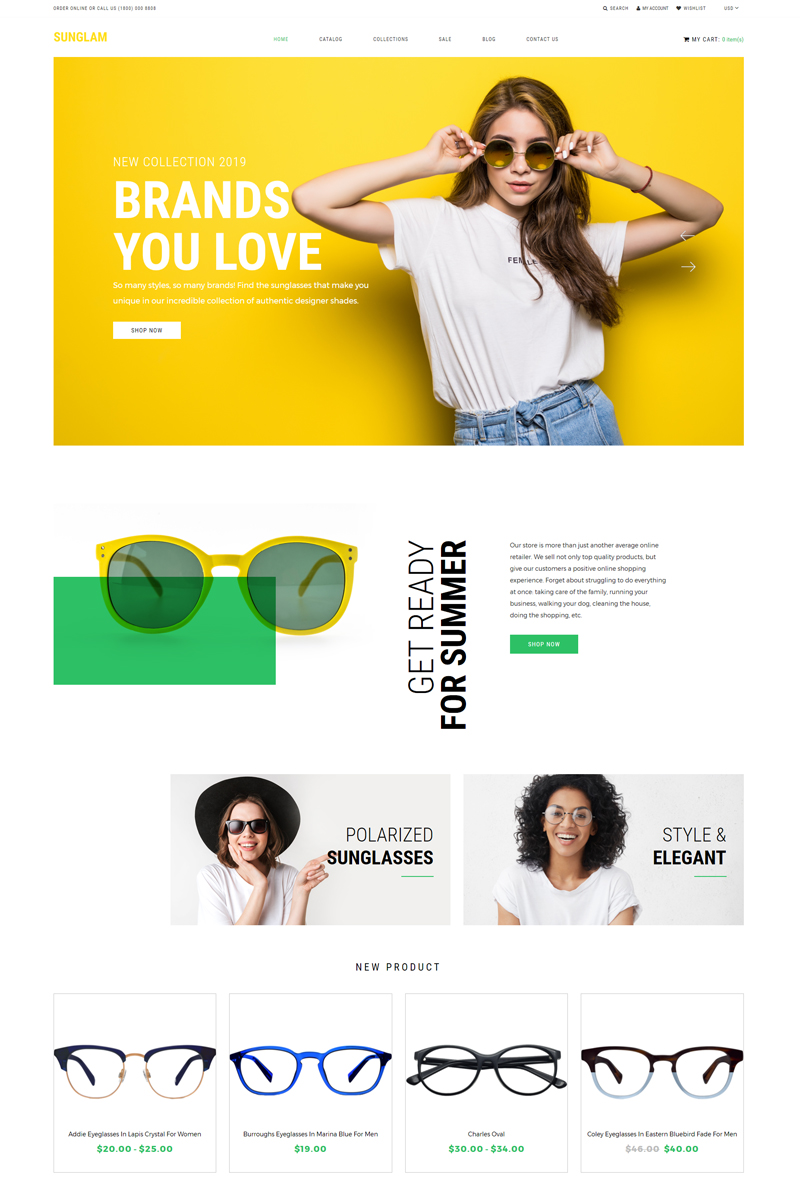Sunglam - Eye Glasses Multipage Clean Shopify Theme