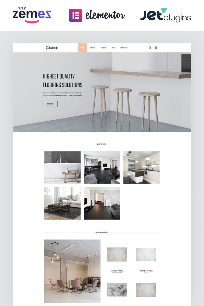 Coverur - Flooring Company Multipurpose Minimal WordPress Elementor Theme