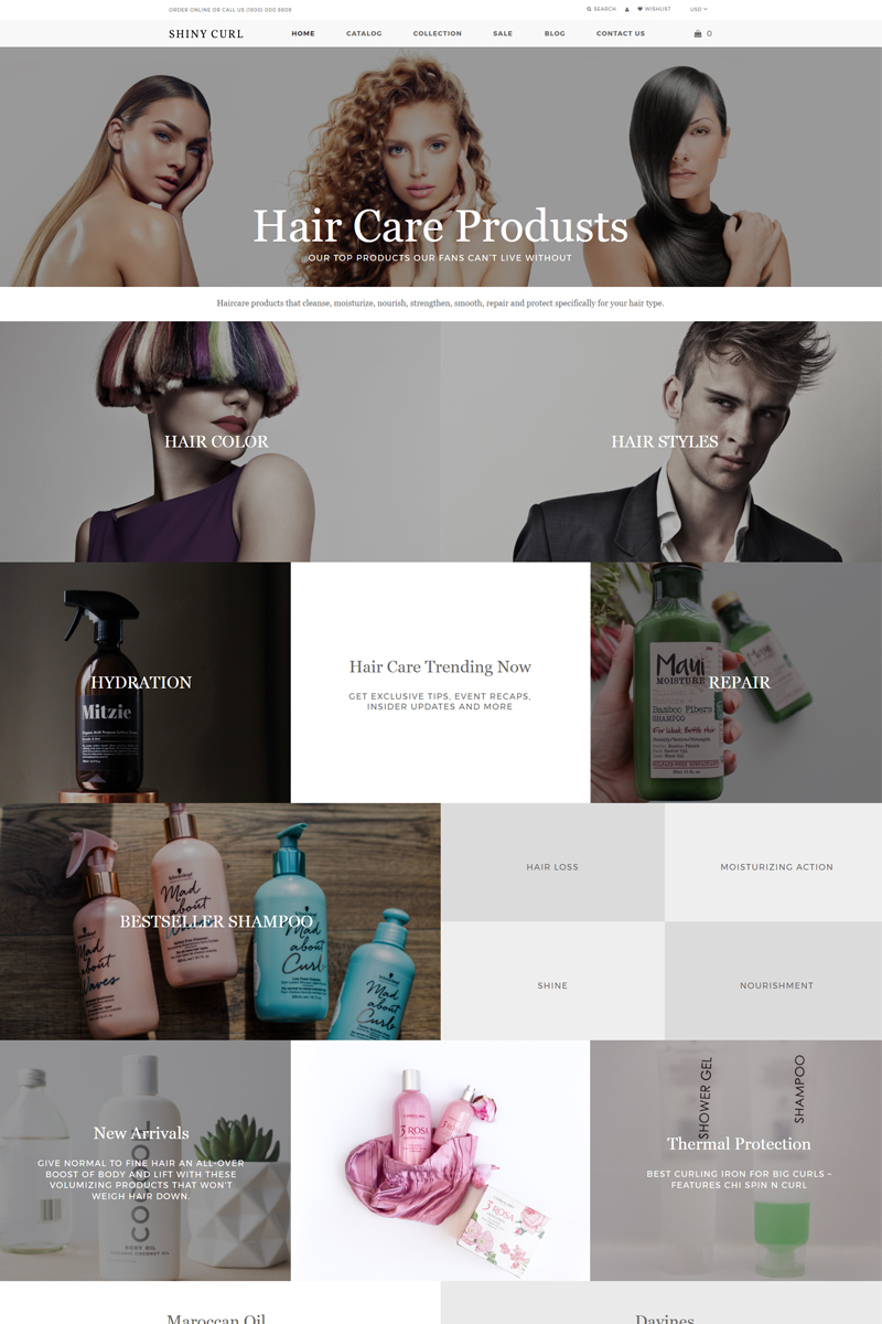 Shiny curl - Hair Care Store E-commerce Modern Shopify Theme