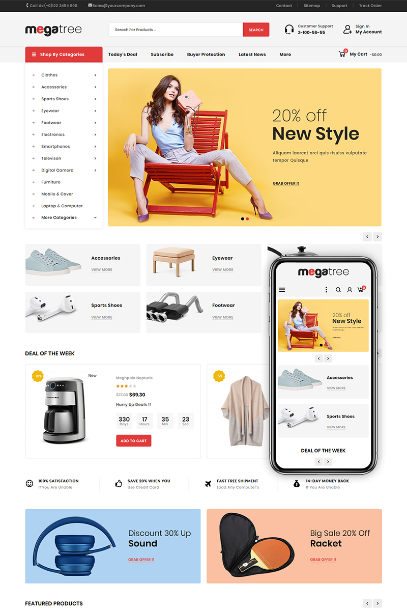 Megatree - Multipurpose Mega Store PrestaShop Theme