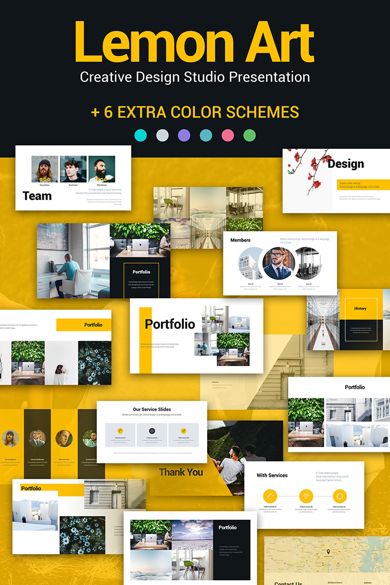 Lemon Art 7-in-1 PPT Design PowerPoint template