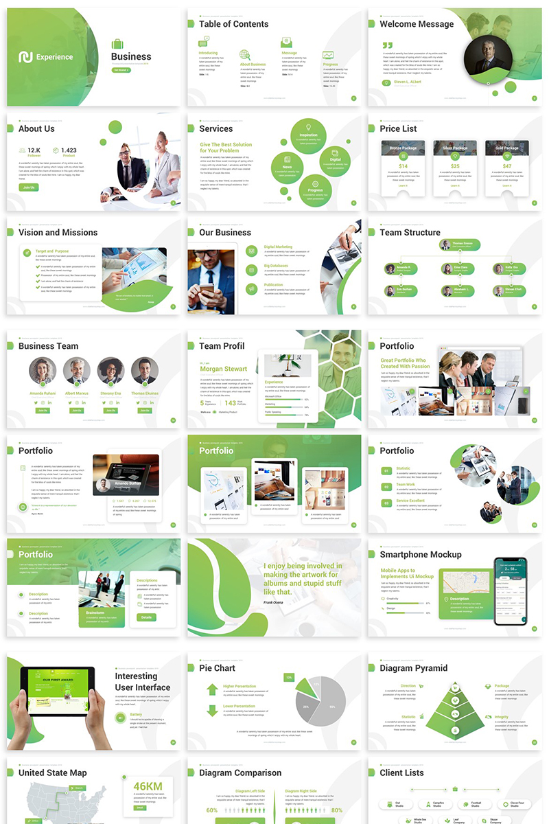 Experience - Business PowerPoint template for $18