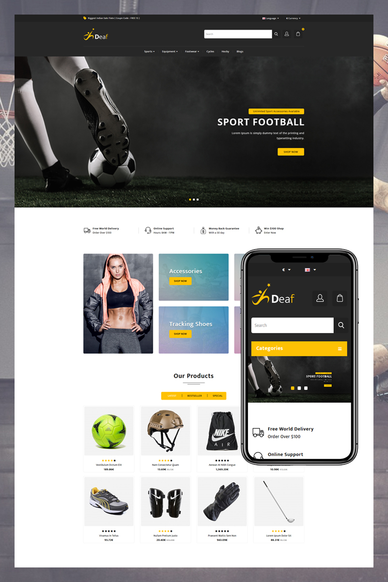 Deaf Accessories Store OpenCart Template