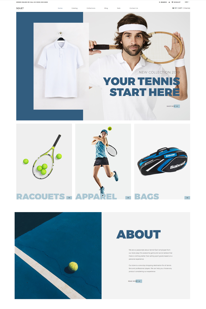 Squet - Tennis Multipage Clean Shopify Theme