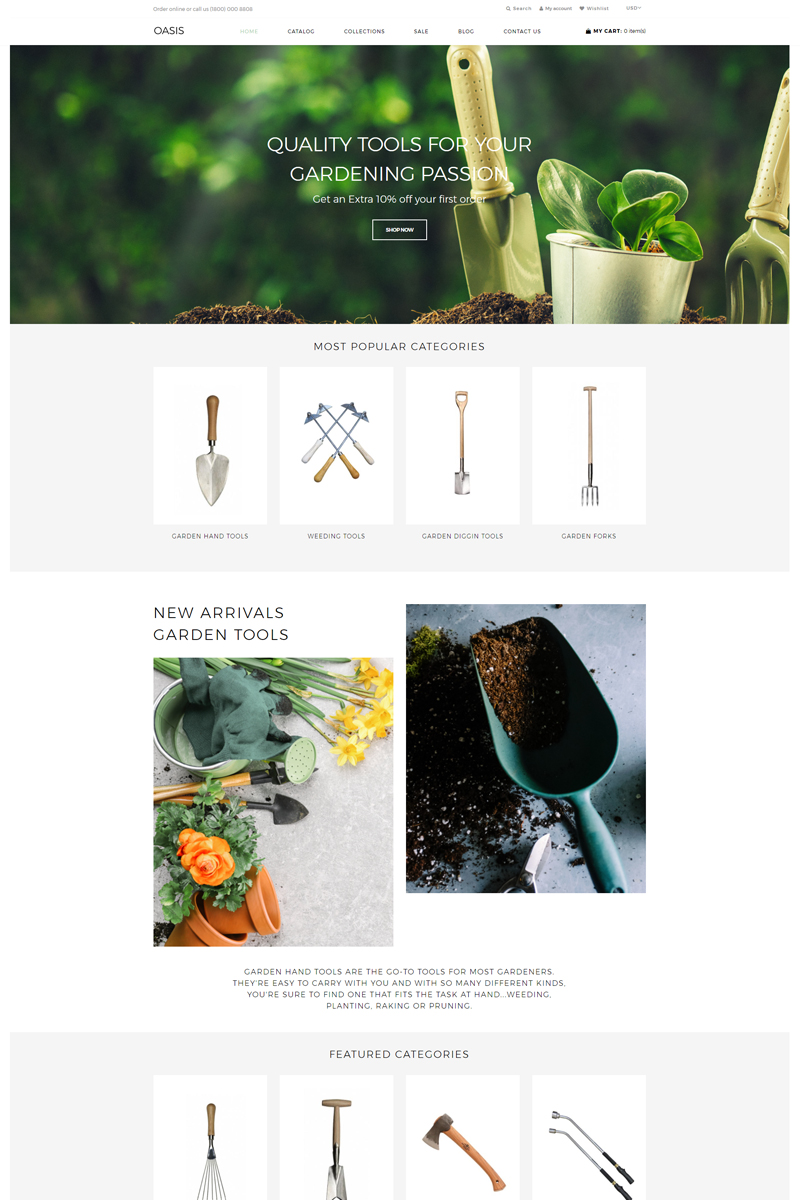 OASIS - Gardening E-commerce Clean Shopify Theme