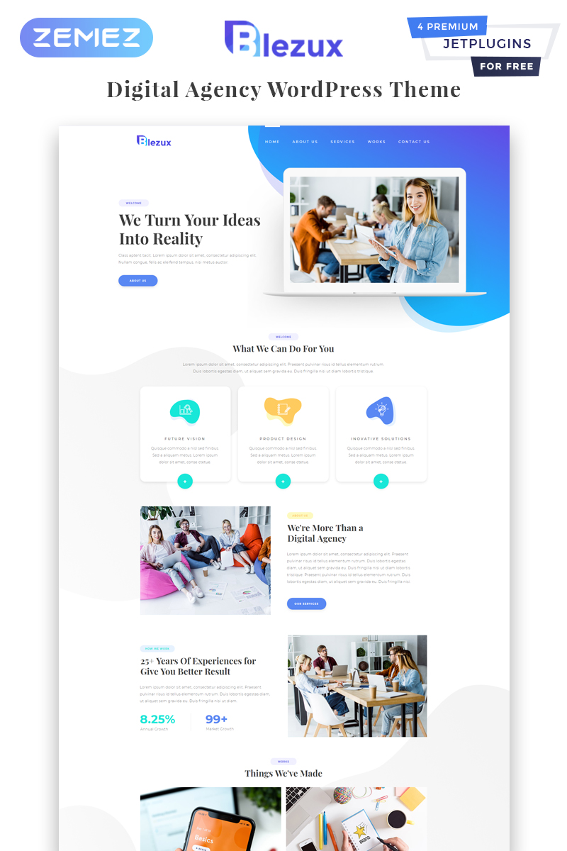 Blezux - Digital Multipurpose Modern WordPress Elementor Theme