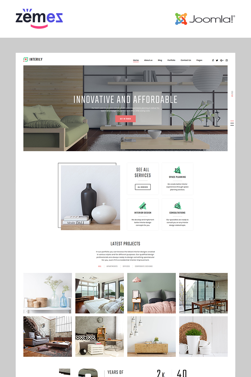 Interily - Interior Design E-Commerce Modern Joomla Template