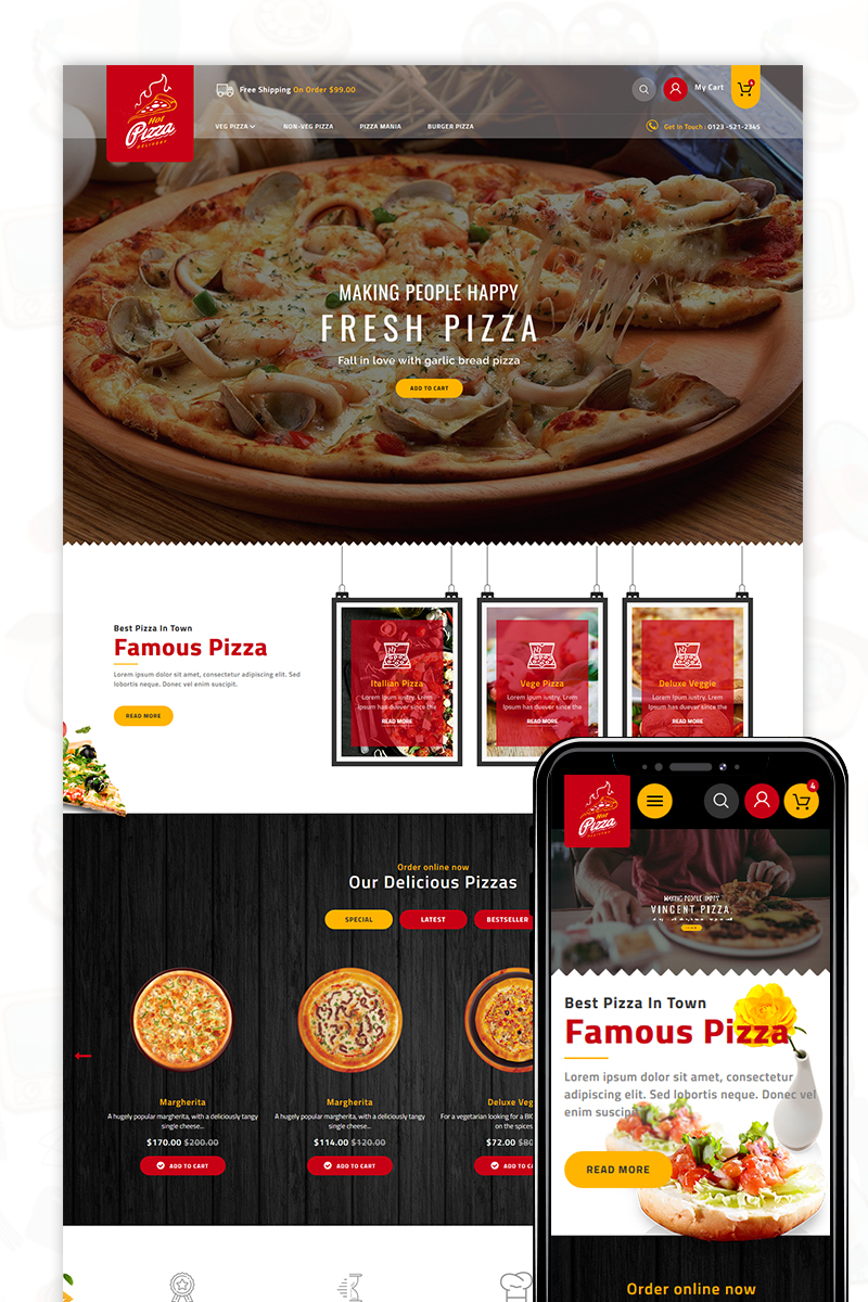 Pizza - Fast Food & Pizza PrestaShop Template