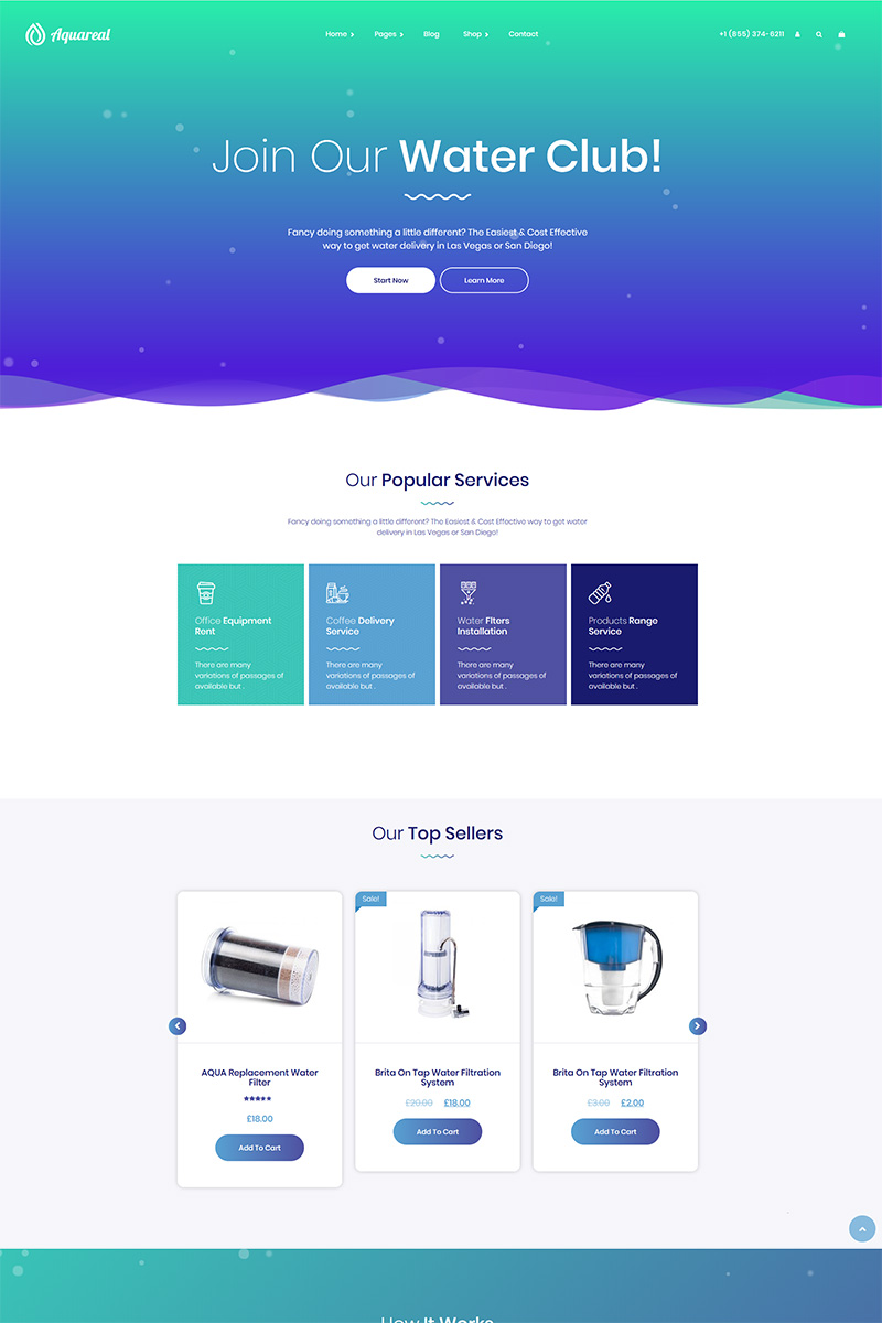 Aquareal - Bottled Water Delivery WordPress Theme