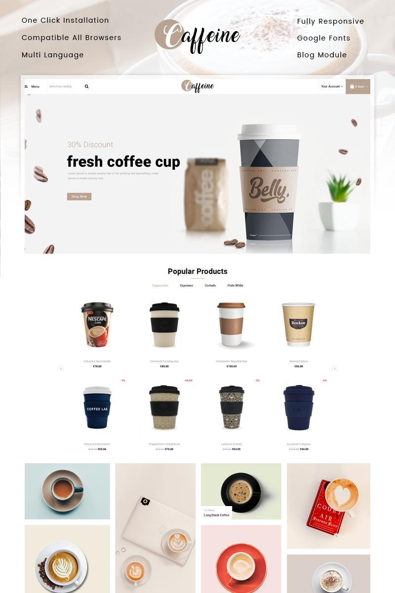 Caffeine - Coffee Store PrestaShop Theme