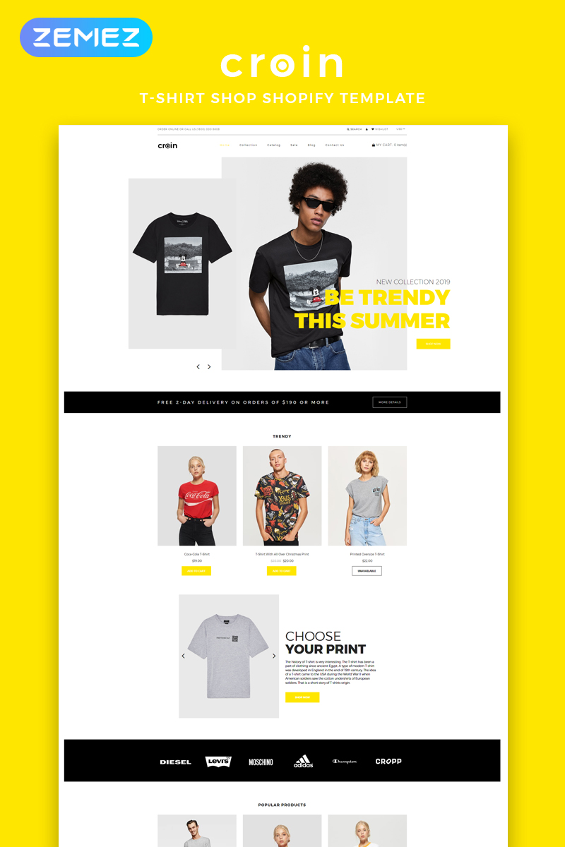 Croin - T-shirt Multipage Clean Shopify Theme
